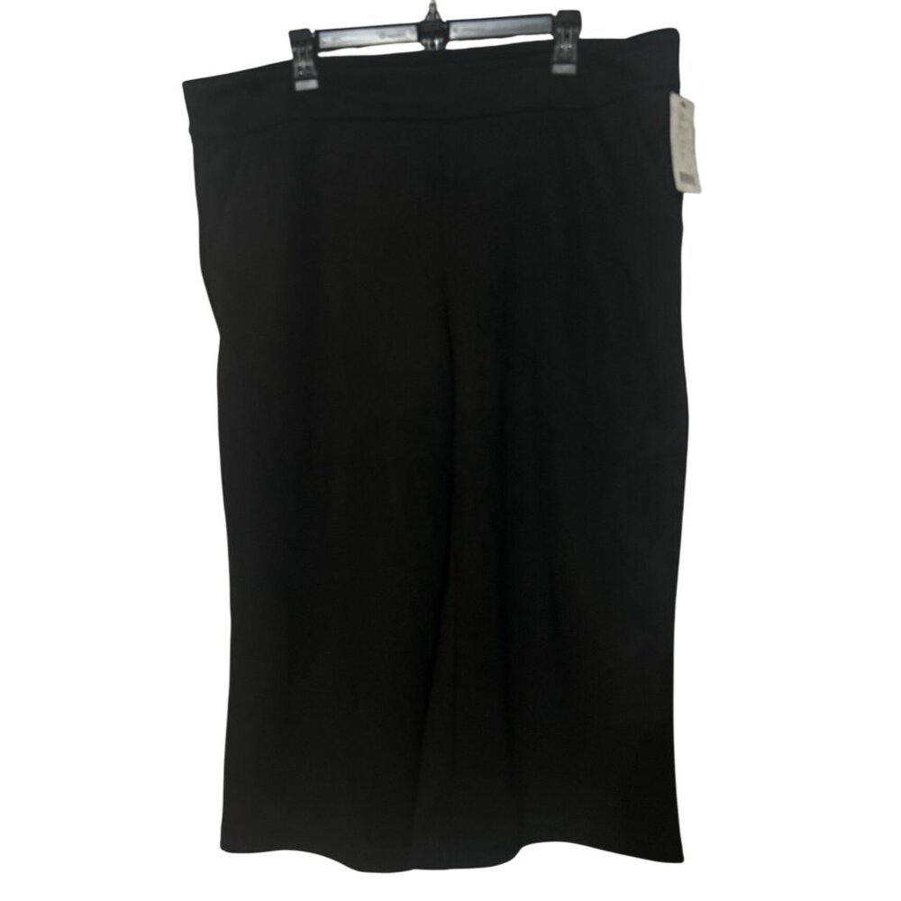 DKNY Sport Women’s Black Elastic Waist Capris Size XL Made In Jordan